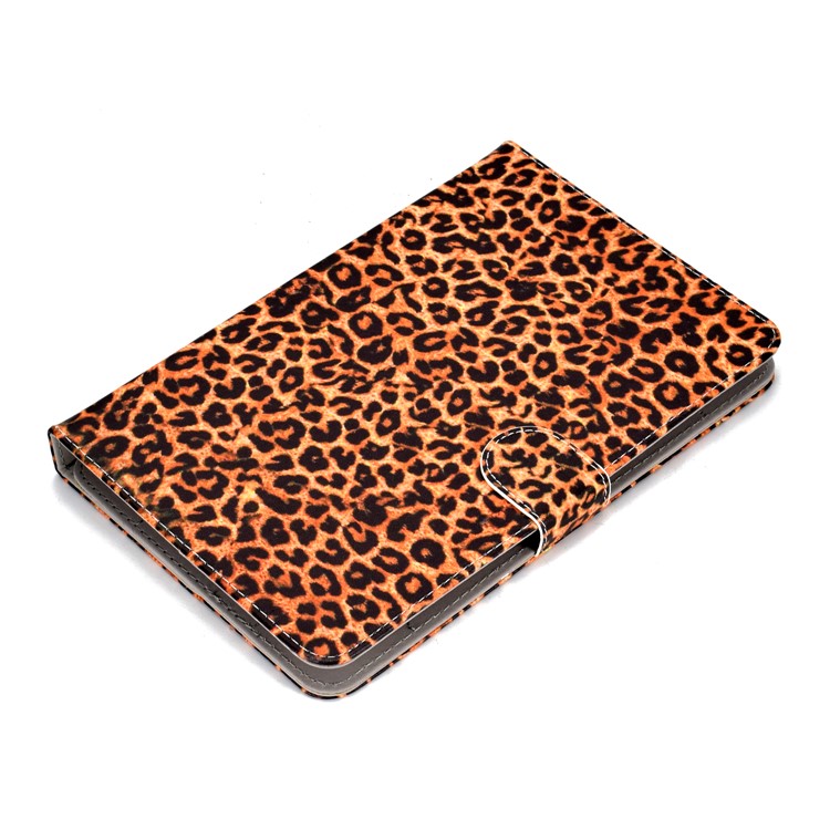 Universal Patterned Leather Stand Flip Cover for iPad mini 5 / Galaxy Tab A 8.0 (2018) - Brown Leopard Texture-5