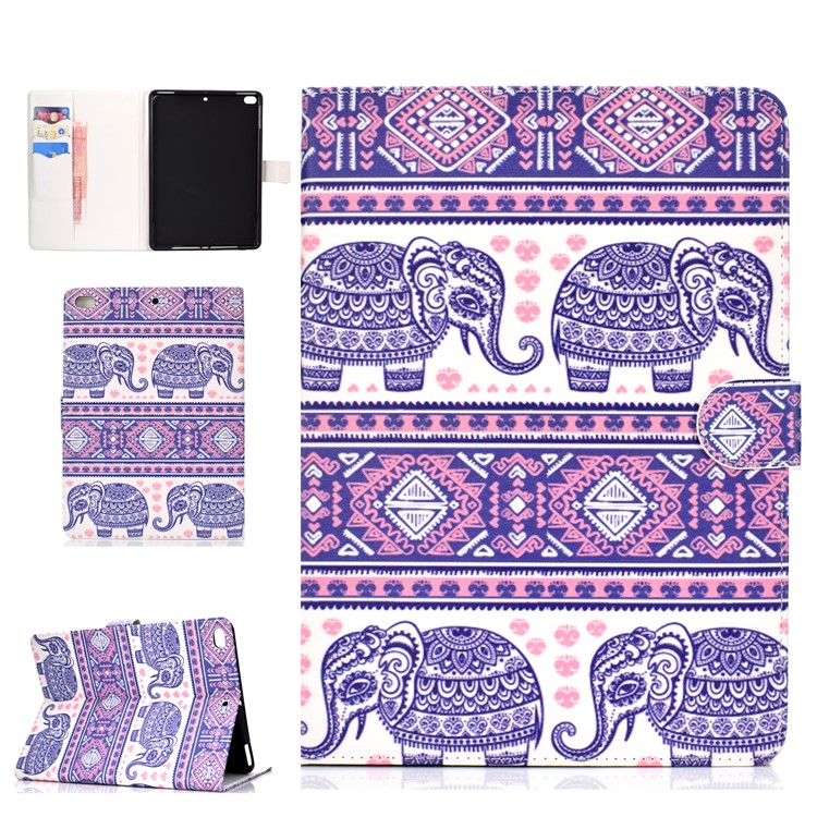 

Universal Patterned Leather Wallet Mobile Casing for iPad 9.7-inch (2018) / iPad Air 2 / iPad Air - Tribal Elephant, iPad 9.7-inch (2018)