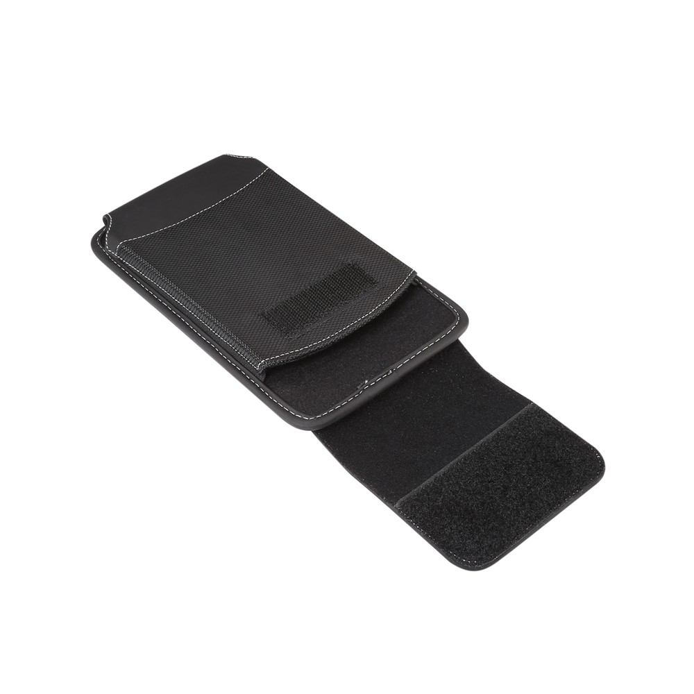 Piste de Boîtier de Téléphone à Tissus Oxford en Tissu Oxford de 6,5 Pouces Avec un Clip de Ceinture Pour Iphone Samsung Huawei, Etc. - le Noir