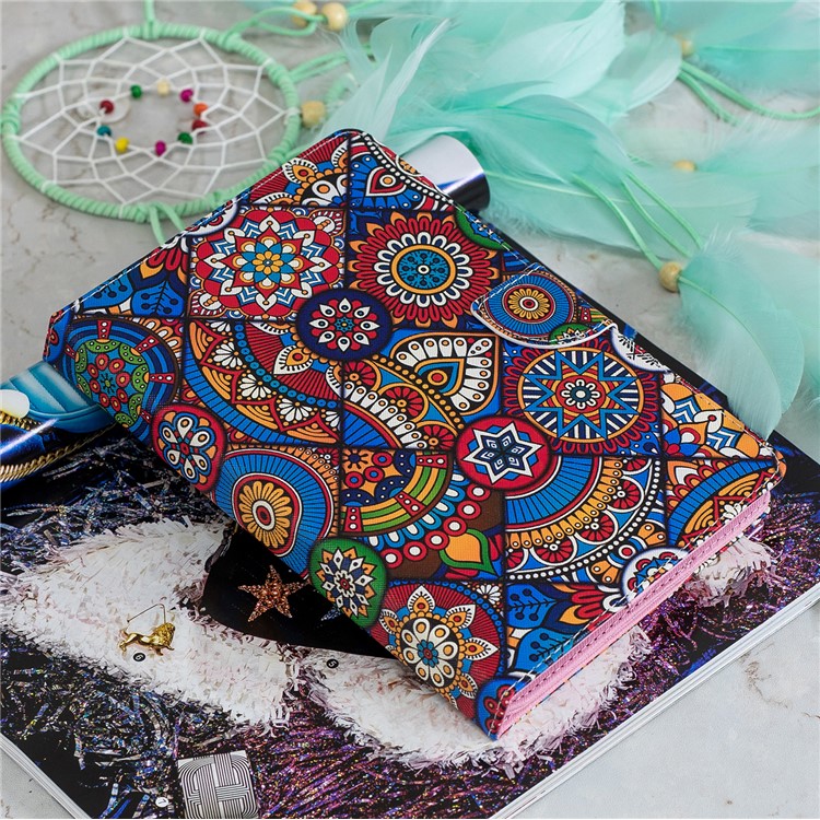 Etui Portefeuille Universel À Motifs En Cuir Pour Ipad 9,7 Pouces / Onglet Galaxie S2 9,7 Etc. - Fleur De Bohême-10