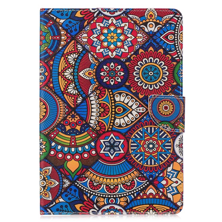 Etui Portefeuille Universel À Motifs En Cuir Pour Ipad 9,7 Pouces / Onglet Galaxie S2 9,7 Etc. - Fleur De Bohême-2