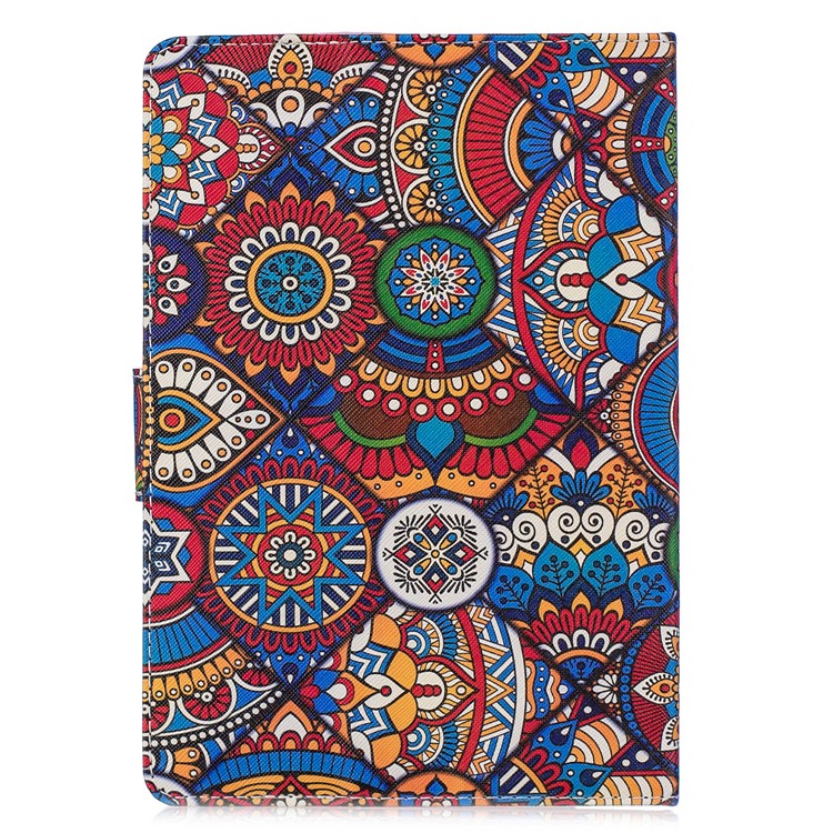 Etui Portefeuille Universel À Motifs En Cuir Pour Ipad 9,7 Pouces / Onglet Galaxie S2 9,7 Etc. - Fleur De Bohême-3