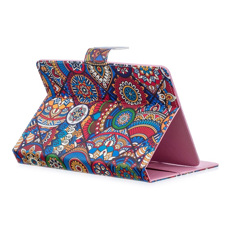 Etui Portefeuille Universel À Motifs En Cuir Pour Ipad 9,7 Pouces / Onglet Galaxie S2 9,7 Etc. - Fleur De Bohême-4