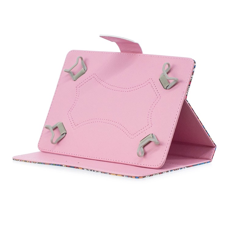 Etui Portefeuille Universel À Motifs En Cuir Pour Ipad 9,7 Pouces / Onglet Galaxie S2 9,7 Etc. - Fleur De Bohême-5