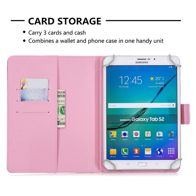 Etui Portefeuille Universel À Motifs En Cuir Pour Ipad 9,7 Pouces / Onglet Galaxie S2 9,7 Etc. - Fleur De Bohême-8