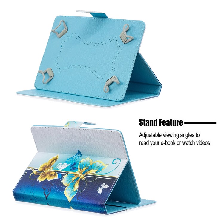 10 Polegadas Universal Carteira De Couro Estampada Para Ipad 9,7 Polegadas / Galaxy Tab S2 9,7 Etc - Borboletas Voadoras-7