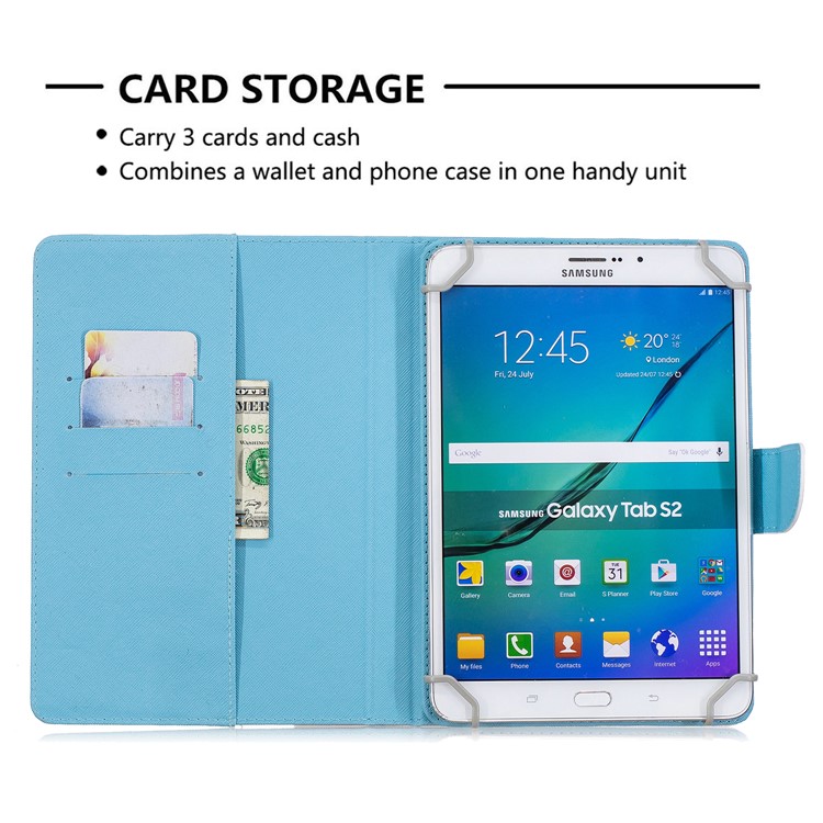10 Polegadas Universal Carteira De Couro Estampada Para Ipad 9,7 Polegadas / Galaxy Tab S2 9,7 Etc - Borboletas Voadoras-8