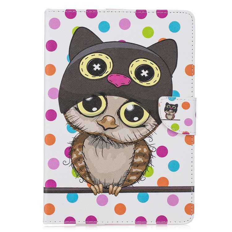 10-inch Universal Patterned Leather Wallet Case for iPad 9.7-inch/Galaxy Tab S2 9.7 Etc - Cute Owl-2