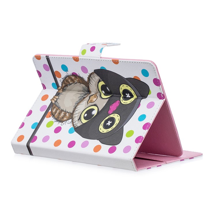 10-inch Universal Patterned Leather Wallet Case for iPad 9.7-inch/Galaxy Tab S2 9.7 Etc - Cute Owl-4