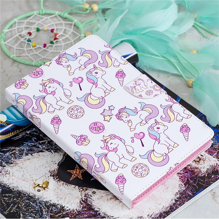 Universal Patterned Leather Wallet Case for iPad 9.7-inch/Galaxy Tab S2 9.7 - Unicorn and Star-10