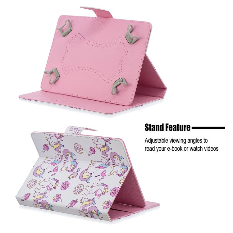 Universal Patterned Leather Wallet Case for iPad 9.7-inch/Galaxy Tab S2 9.7 - Unicorn and Star-7