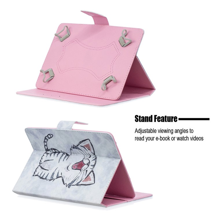 Universal Patterned PU Leather Stand Case for 7-inch Tablet PC - Laughing Cat-7