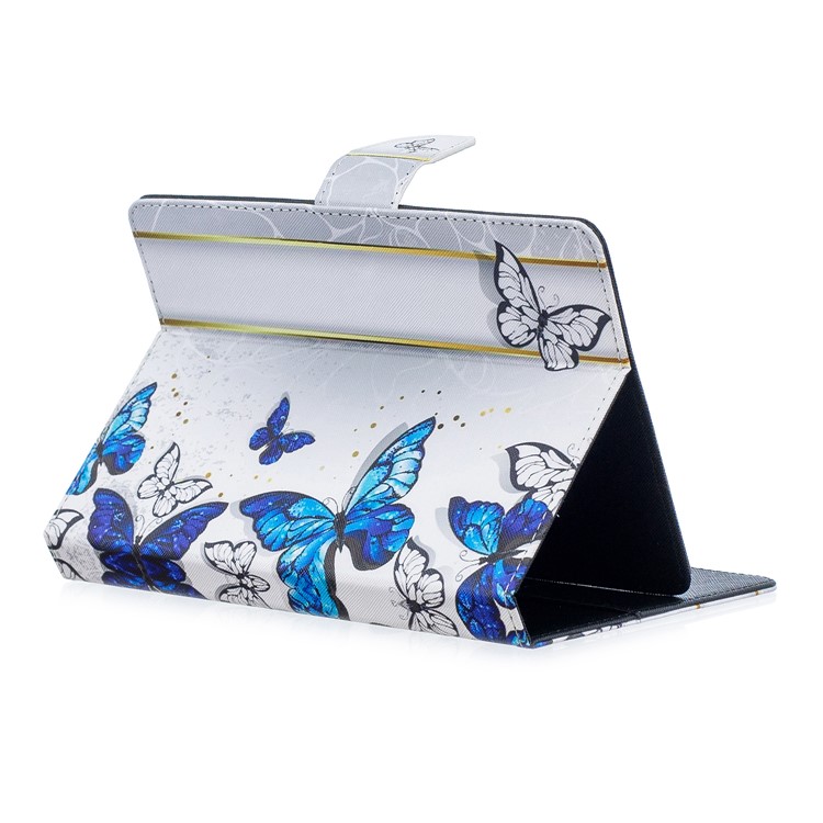 Tampa Modelada Universal Da Proteção Do Suporte Do Couro Do Plutônio Para O PC Da Tabuleta De 8 Polegadas - Borboletas Azuis-4