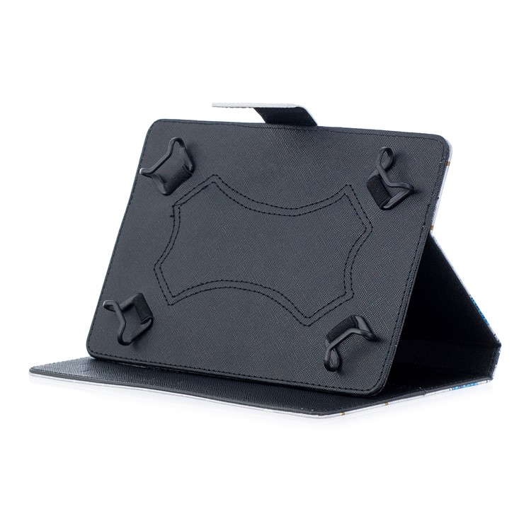 Tampa Modelada Universal Da Proteção Do Suporte Do Couro Do Plutônio Para O PC Da Tabuleta De 8 Polegadas - Borboletas Azuis-5