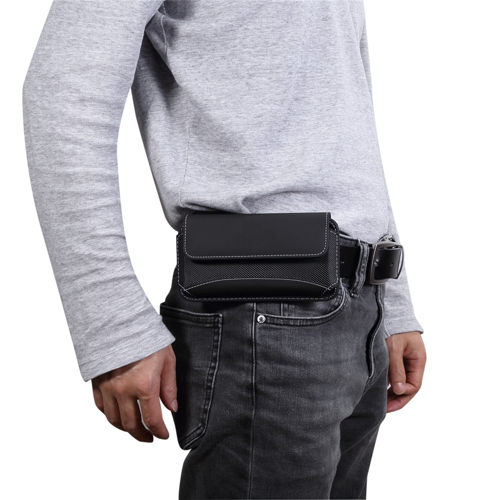 Bolsa De Teléfono Universal De Tela Oxford Universal De Tela De Oxford Con Clip De Cinturón Para Hombres (estilo Horizontal), Tamaño: 15 X 7.5 X 1.8 Cm