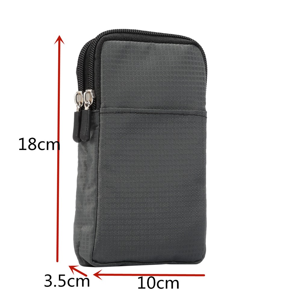 Universal 6.3-6,9 Polegadas Crossbody Caixa Caixa de Cintura Com Loop de Cinto Elástico Para Camping de Corrida ao ar Livre - Cinza Escuro