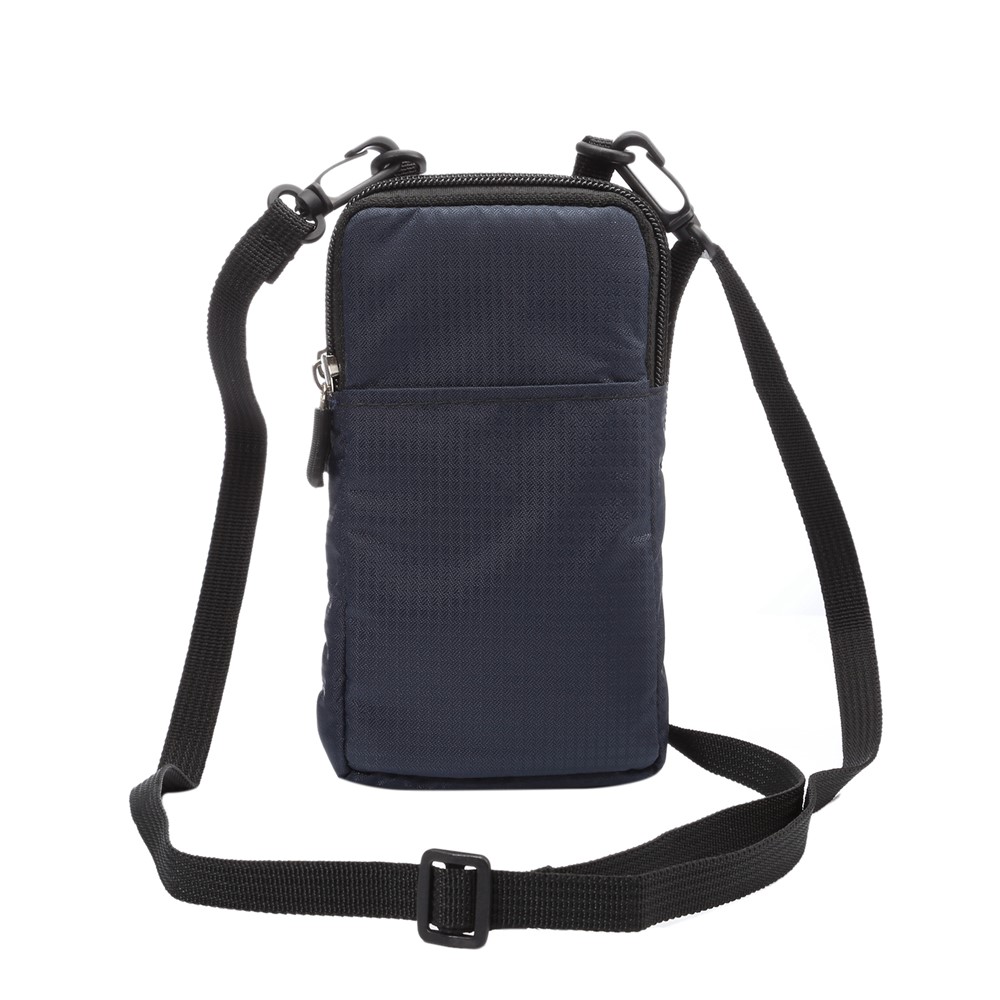 6,3-6,9 Polegadas Universal Nylon Bolsa De Telefone Móvel Saco De Capa Móvel Com Carabiner E Correia - Azul Escuro-3