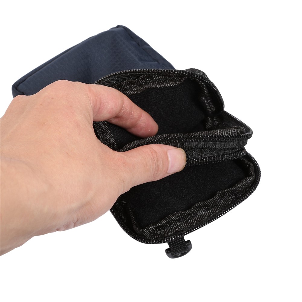 6,3-6,9 Polegadas Universal Nylon Bolsa De Telefone Móvel Saco De Capa Móvel Com Carabiner E Correia - Azul Escuro-4