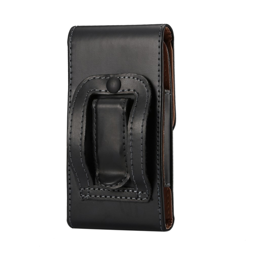 Bolsa de Telefone de Couro Universal de 6,3 Polegadas Para Homens, Tamanho: 16,5 x 8,3 x 1,8 cm - Preto