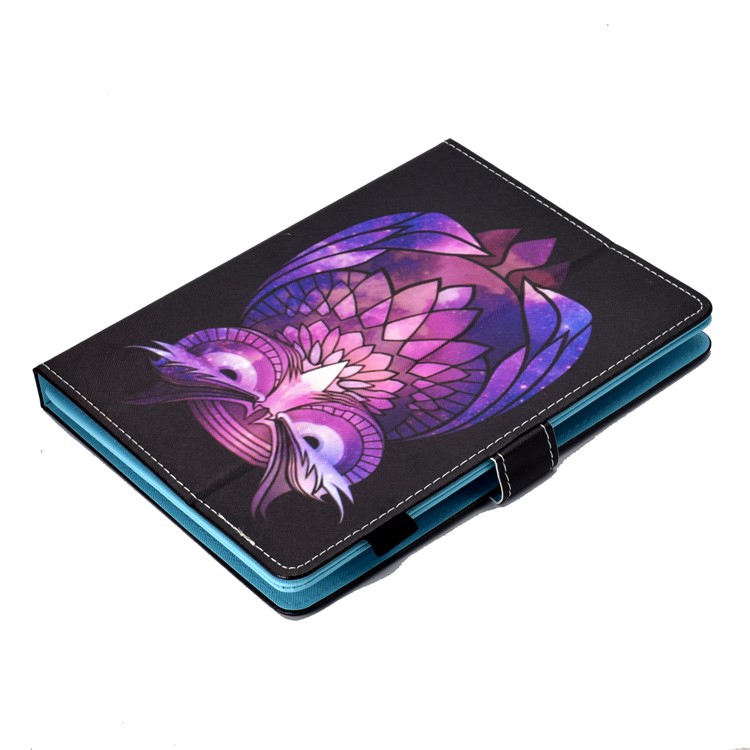 Cubierta Del Soporte de la Tarjeta de Cuero PU de 10 Pulgadas Estampada Para el Ipad 9.7 (2018) / Lenovo Tab 4 10 Plus - Búho-7