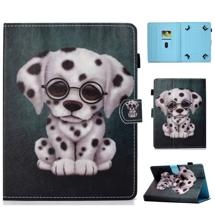 10 Zoll Gemustert Universal Pu-leder Kartenhalter Tablet Case Abdeckung Für Ipad 9.7 (2018) / Lenovo Tab 4 10 Plus - Hund-1