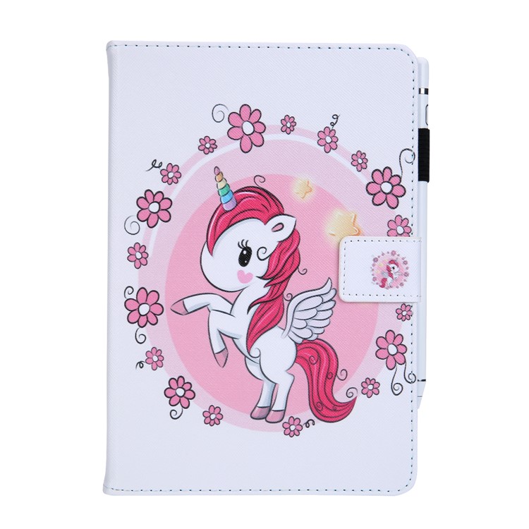 10-Zoll-Universal-Portemonnaie Aus Leder Mit Mustermotiv Für IPad 9,7-Zoll / Galaxie-Registerkarte S2 9,7 Usw - Einhorn Und Blume-2