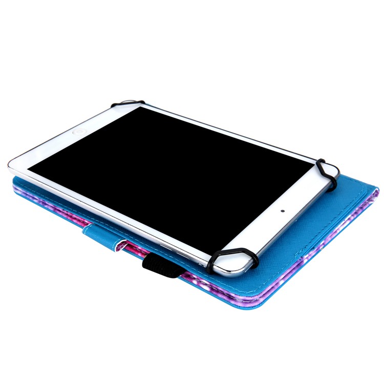 10-Zoll-Universal-Portemonnaie Aus Leder Mit Mustermotiv Für IPad 9,7-Zoll / Galaxie-Registerkarte S2 9,7 Usw - Einhorn Und Blume-6