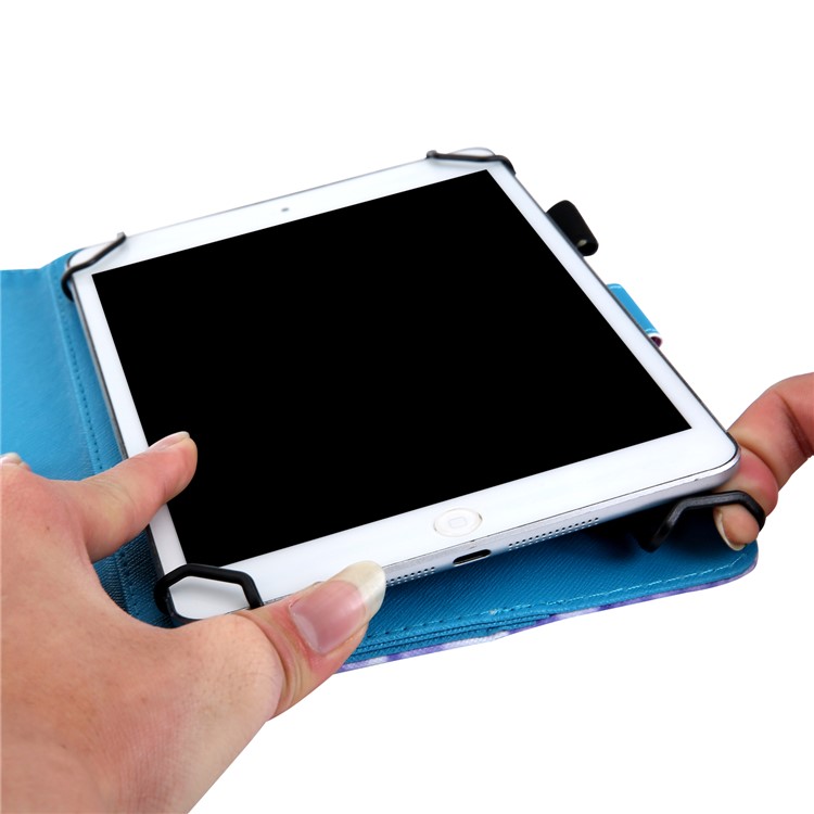 10-Zoll-Universal-Portemonnaie Aus Leder Mit Mustermotiv Für IPad 9,7-Zoll / Galaxie-Registerkarte S2 9,7 Usw - Einhorn Und Blume-8