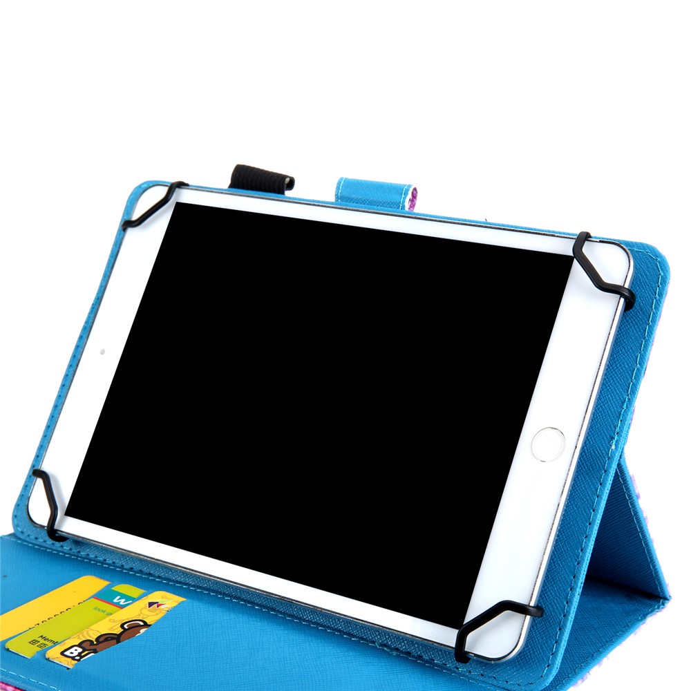 Universal 8-inch Patterned PU Leather Wallet Protective Case for Tablet PC - Glitter Pattern-3