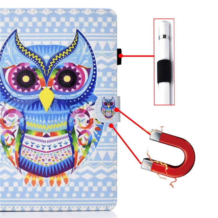 Universal 7-inch Patterned Tablet PU Leather Card Holder Case for Galaxy Tab A 7.0 / Lenovo Tab3 7 Plus etc - Stylish Owl-15