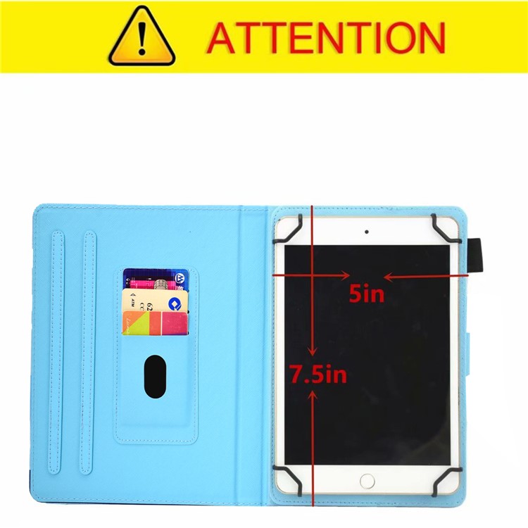 Universal 7-inch Patterned Tablet PU Leather Card Holder Case for Galaxy Tab A 7.0 / Lenovo Tab3 7 Plus etc - Stylish Owl-7
