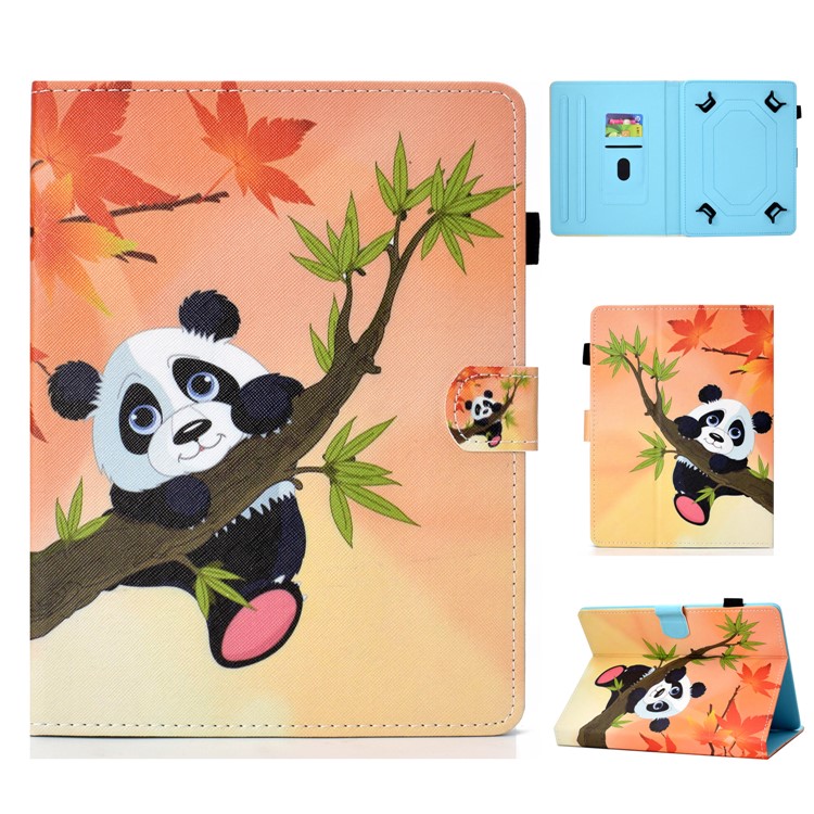 Universal 7-inch Patterned Tablet PU Leather Card Holder Case for Galaxy Tab A 7.0 / Lenovo Tab3 7 Plus etc - Panda on the Tree-2