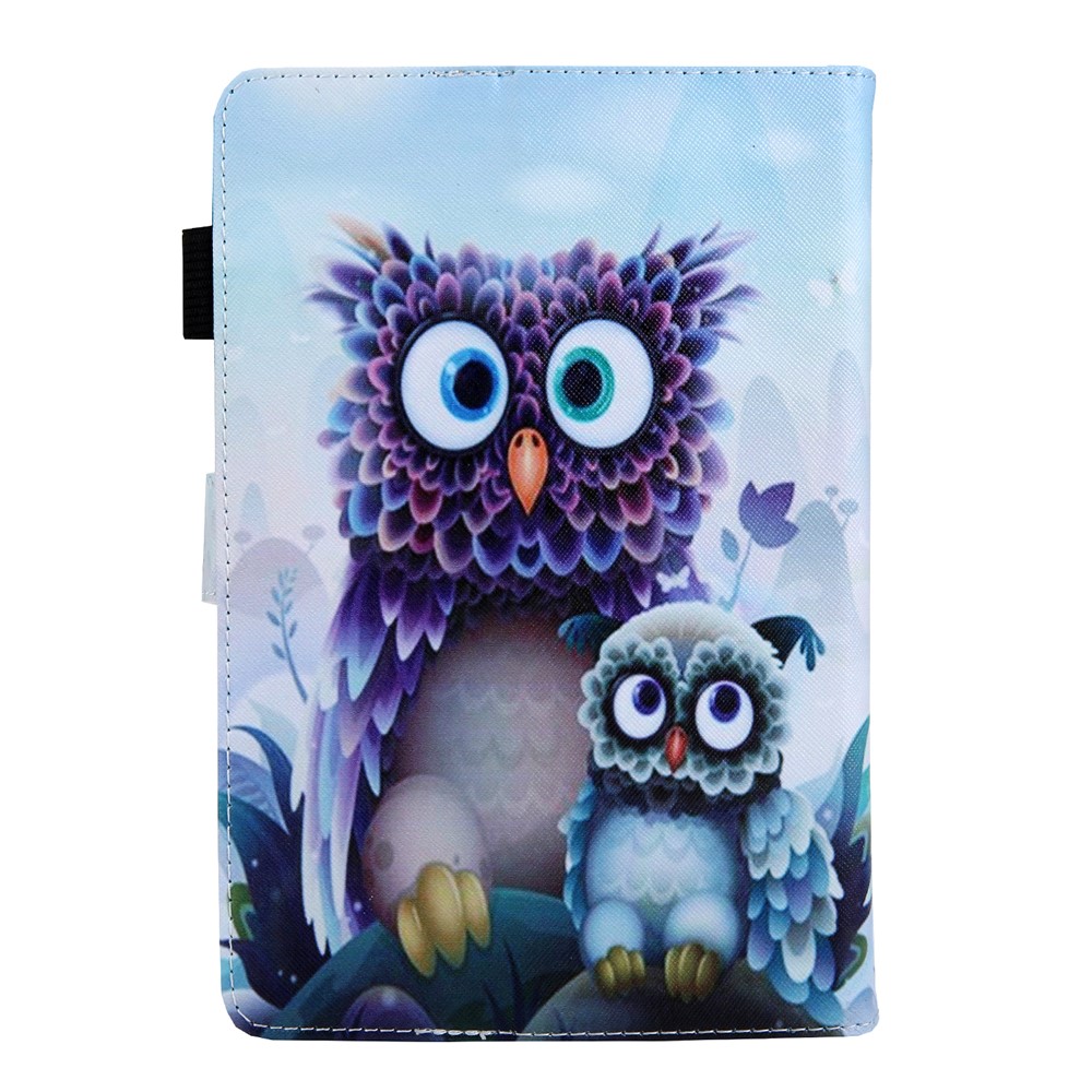 Universeller 10-Zoll-Tiermuster-Tablett Aus PU-Leder-Kartenhalter Für IPad 9.7 (2018) / Samsung Tab S3 9.7 Etc - Eulen-3