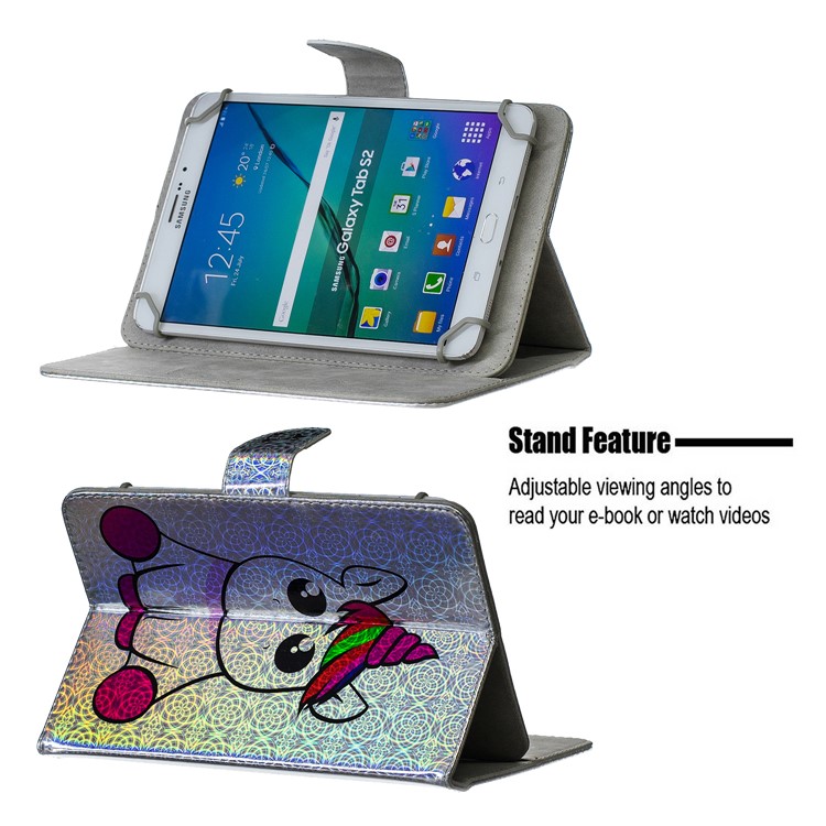 Universal 10-inch Patterned Tablet PU Leather Card Holder Case for iPad 9.7 (2018) / Lenovo Tab 4 10 Plus - Unicorn-5