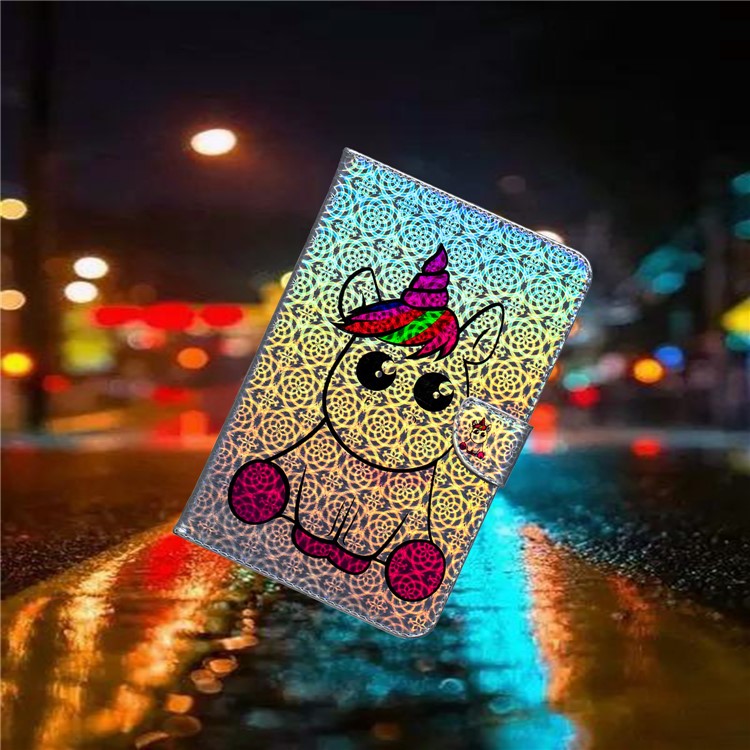 Universal 10-inch Patterned Tablet PU Leather Card Holder Case for iPad 9.7 (2018) / Lenovo Tab 4 10 Plus - Unicorn-8