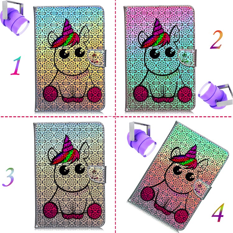 Universal 10-inch Patterned Tablet PU Leather Card Holder Case for iPad 9.7 (2018) / Lenovo Tab 4 10 Plus - Unicorn-9
