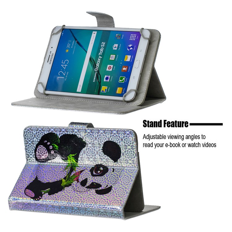 Universal 10-inch Patterned Tablet PU Leather Card Holder Case for iPad 9.7 (2018) / Lenovo Tab 4 10 Plus - Panda-5