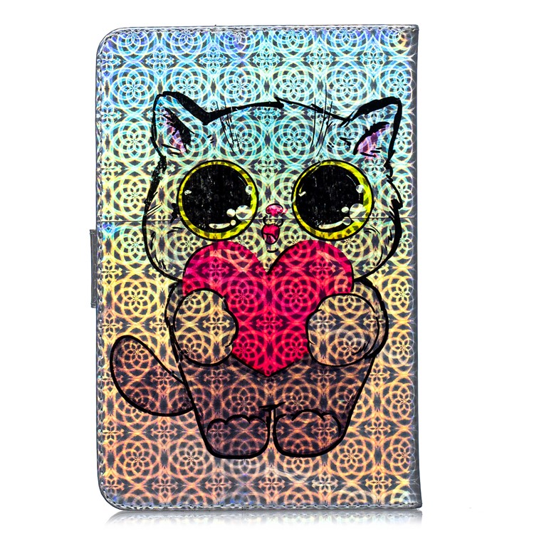 Estuche Universal De 10 Pulgadas Para Tableta De Cuero Con Pu De La Tarjeta Para Ipad 9.7 (2018) / Lenovo Tab 4 10 Plus - Gato Con Corazón-3