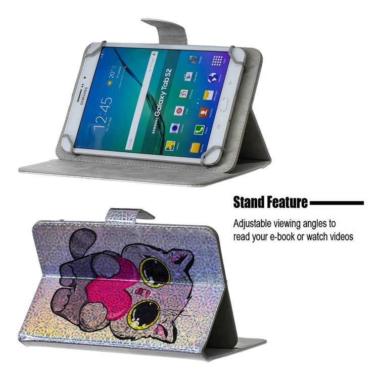 Estuche Universal De 10 Pulgadas Para Tableta De Cuero Con Pu De La Tarjeta Para Ipad 9.7 (2018) / Lenovo Tab 4 10 Plus - Gato Con Corazón-5