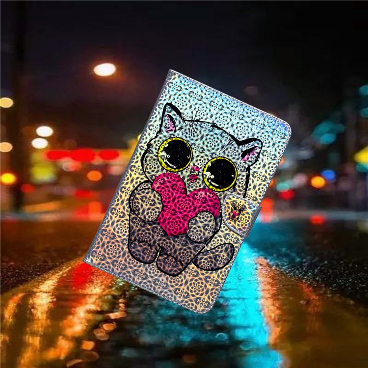Estuche Universal De 10 Pulgadas Para Tableta De Cuero Con Pu De La Tarjeta Para Ipad 9.7 (2018) / Lenovo Tab 4 10 Plus - Gato Con Corazón-8