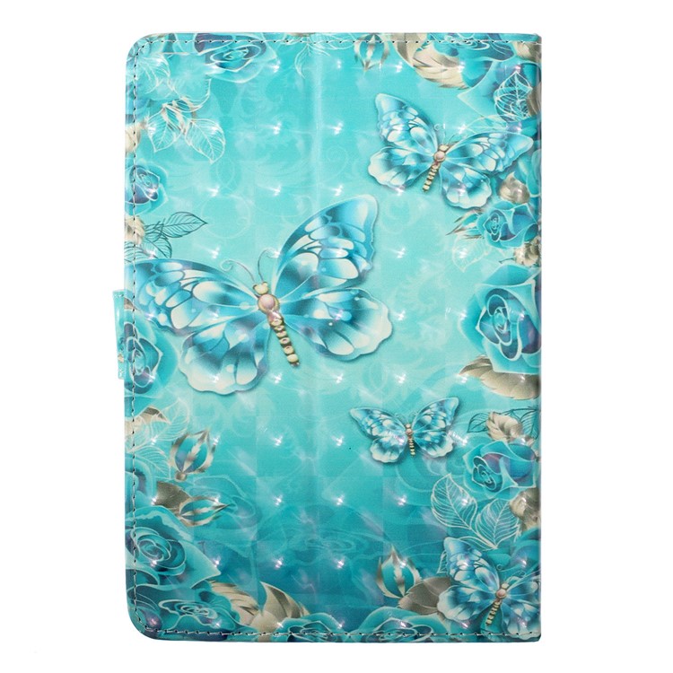 Embossment Patterned Light Spot Decor Leather Cover for 7 inch Tablet - Blue Butterfly-3
