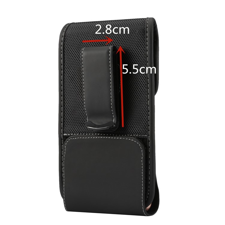 Universal 5.5-6.3 Inch Wear-resistant Oxford Cloth Phone Pouch Waist Bag with Rotating Belt Clip for Samsung Galaxy S10 Plus Etc - Black-4