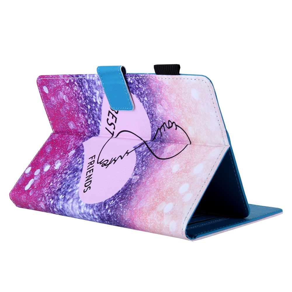Pattern Printing Leather Flip Tablet Case for 10-Inch Tablet - Best Friends-4