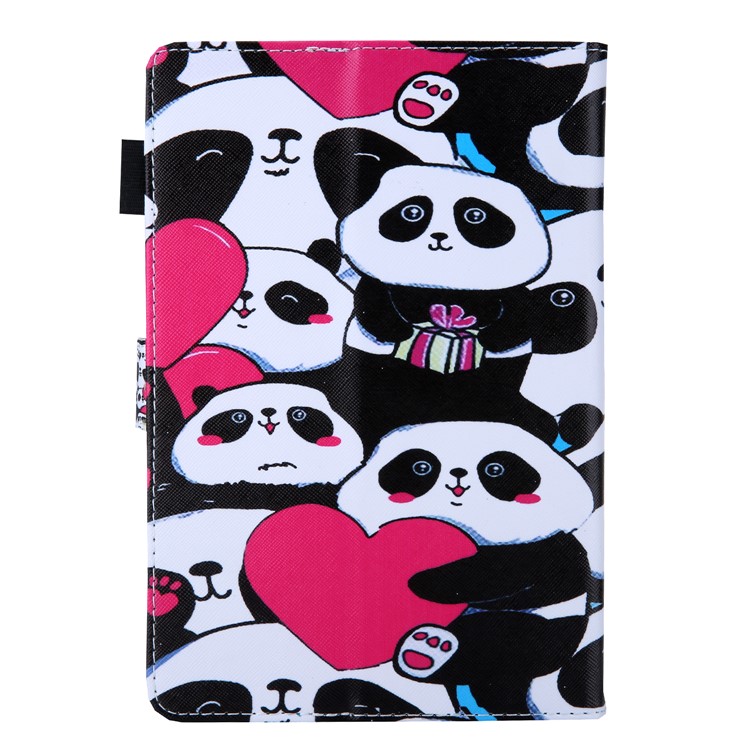 7-inch Universal Patterned Leather Stand Cover for Huawei MediaPad T3 / Galaxy Tab 3 Lite - Group of Panda-3