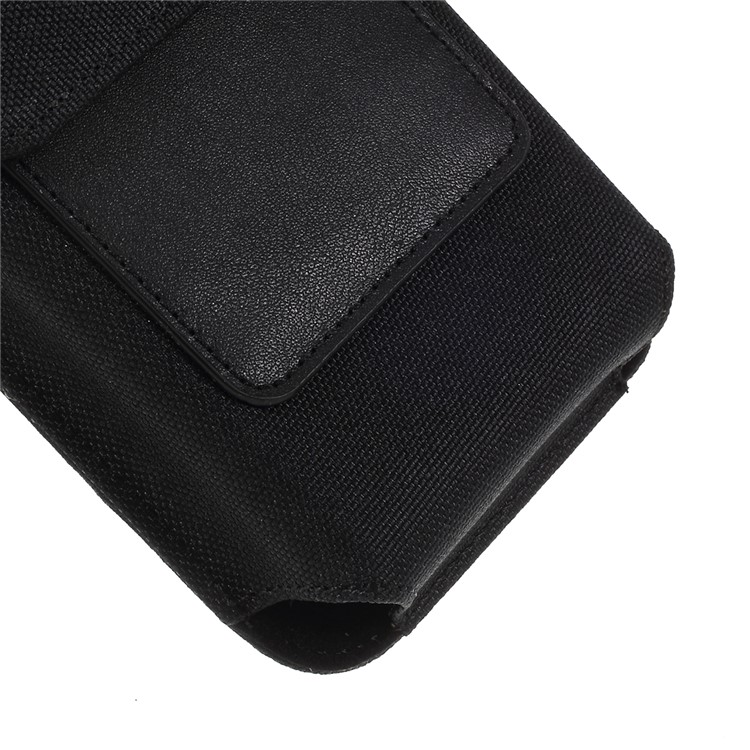 Universal Clip Hanging Waist Bag Card Holder Pouch Leather Phone Case for 5 inch Smartphones - Black-2