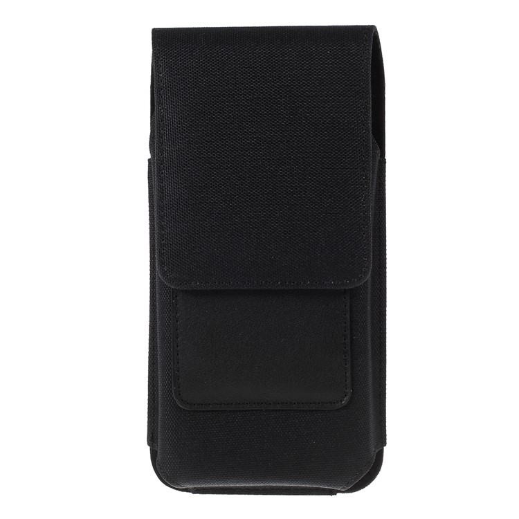 Universal Clip Hanging Waist Bag Card Holder Pouch Leather Phone Case for 5 inch Smartphones - Black-6