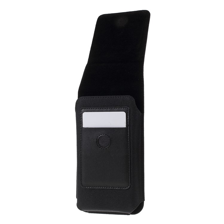 Universal-Clip Hängen Gürteltasche Kartenhalter Tasche Leder Handyhülle Für 5,5-Zoll-Smartphones - Schwarz-4