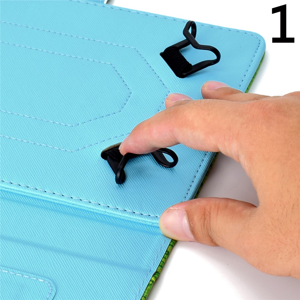 Estuche de Cuero PU de 10 Pulgadas Estampado Con Soporte Para Tarjetas Para Ipad 9.7 (2018) / Microsoft Surface Go - Mariposas Azules