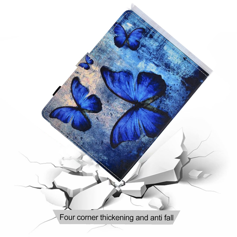 Patterned 10 inches Tablet Universal PU Leather Stand Case with Card Holder for iPad 9.7 (2018) / Microsoft Surface Go  - Blue Butterflies-20