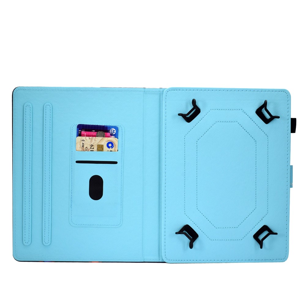 Patterned 10 inches Tablet Universal PU Leather Stand Case with Card Holder for iPad 9.7 (2018) / Microsoft Surface Go - Blue Butterflies-4